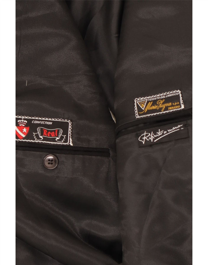 Mario Zegna Herre 1-knap blazerjakke UK 40 Stor sort uld