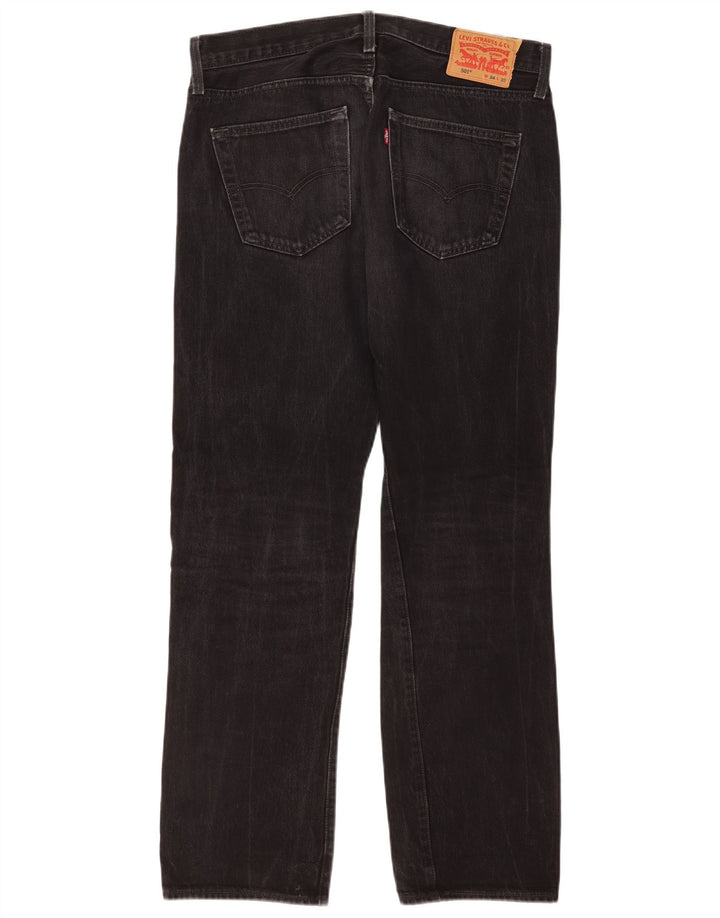 Levi's Herre 501 lige jeans W34 L32 sort bomuld