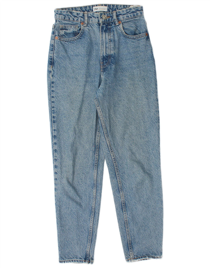 ZARA Tapered Jeans til kvinder EU 34 2XS W24 L26 Blå Bomuld