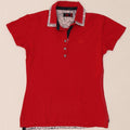 Kappa Dame Polo Shirt UK 14 Stor Rød Bomuld