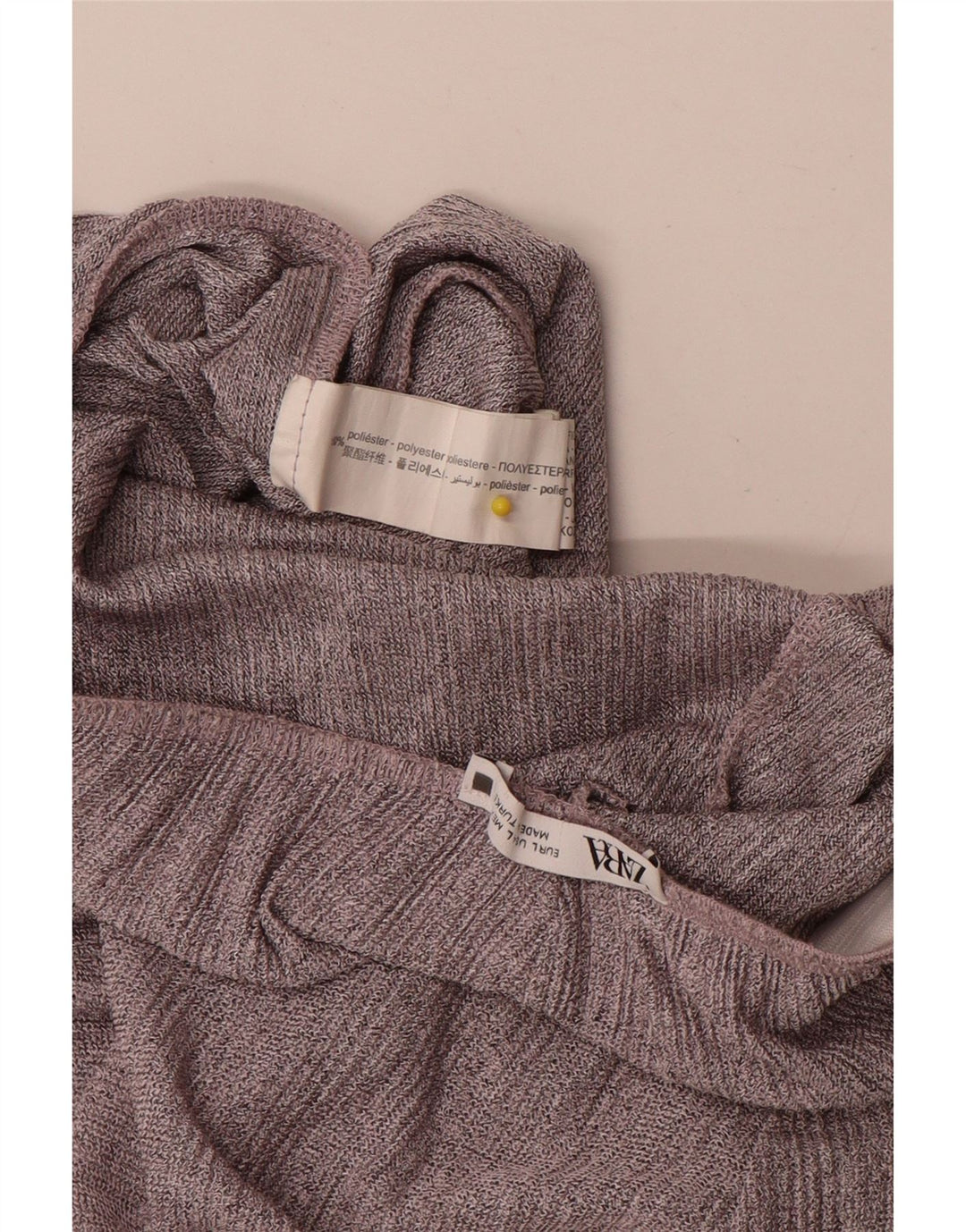 Zara Dame Flare Casual Bukser Large W34 L32 Grå Polyester