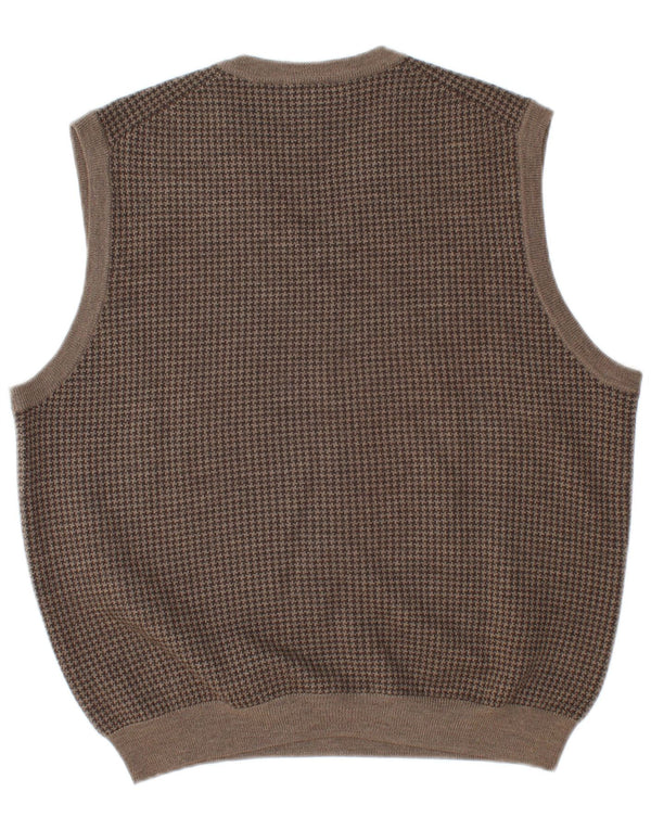 Brooks Brothers Herrevest Tank Top Medium Brun Houndstooth Merino Uld