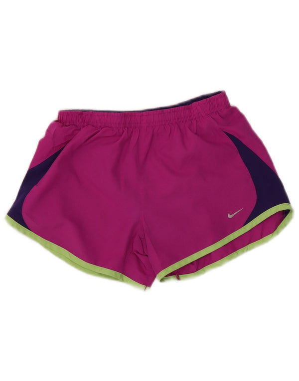 Nike sportsshorts til kvinder UK 12 Medium Pink Colourblock Polyester