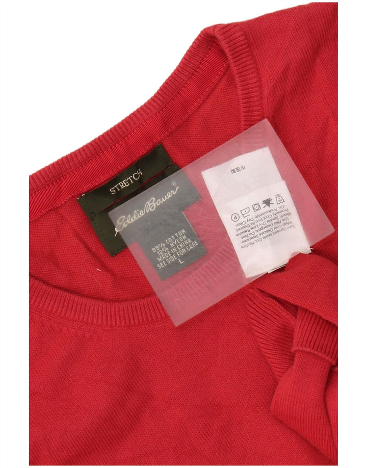 Eddie Bauer Dame Vest Tank Top UK 14 Stor Rød Bomuld