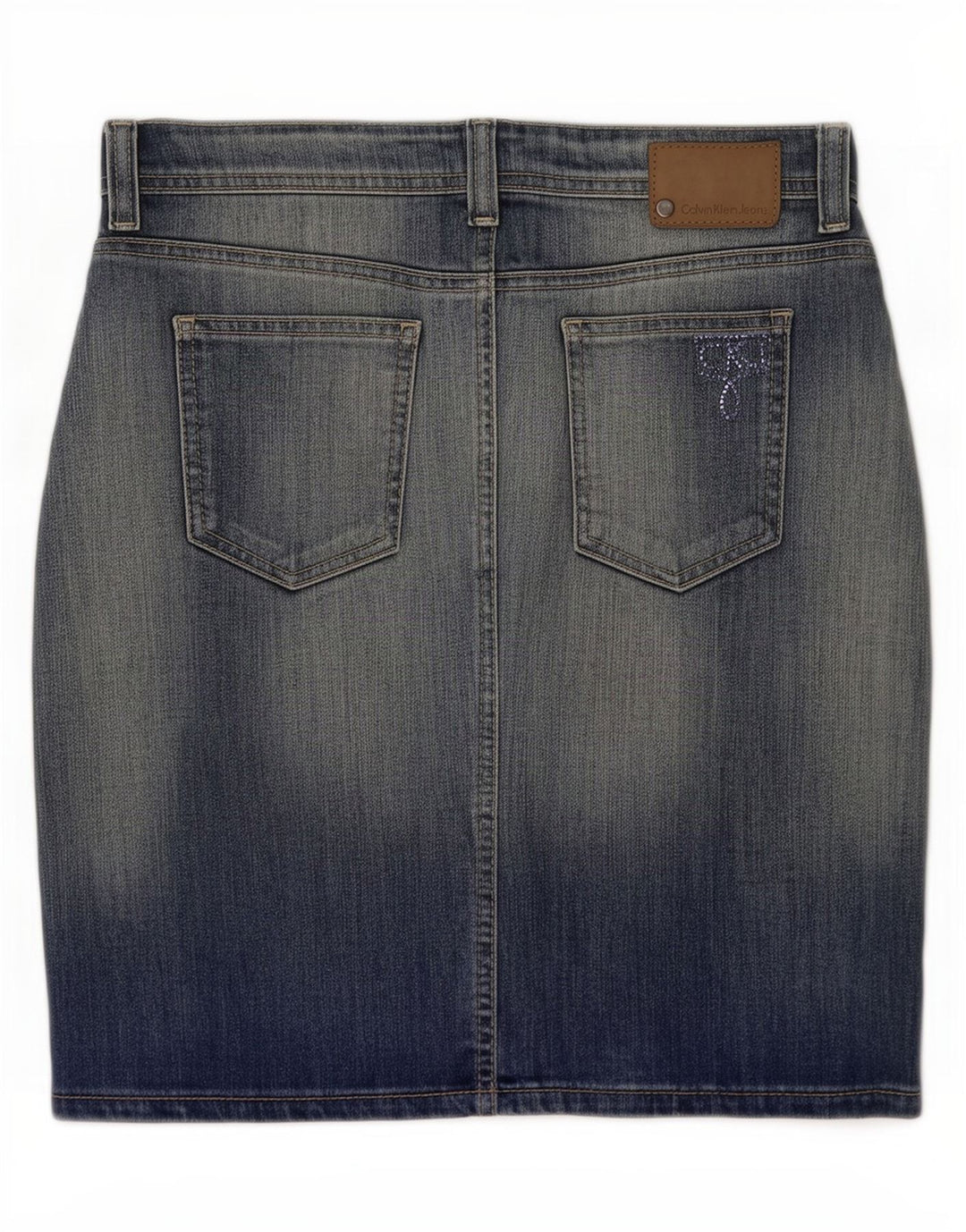 Calvin Klein Dame Denim Nederdel Medium W29 Blå Bomuld