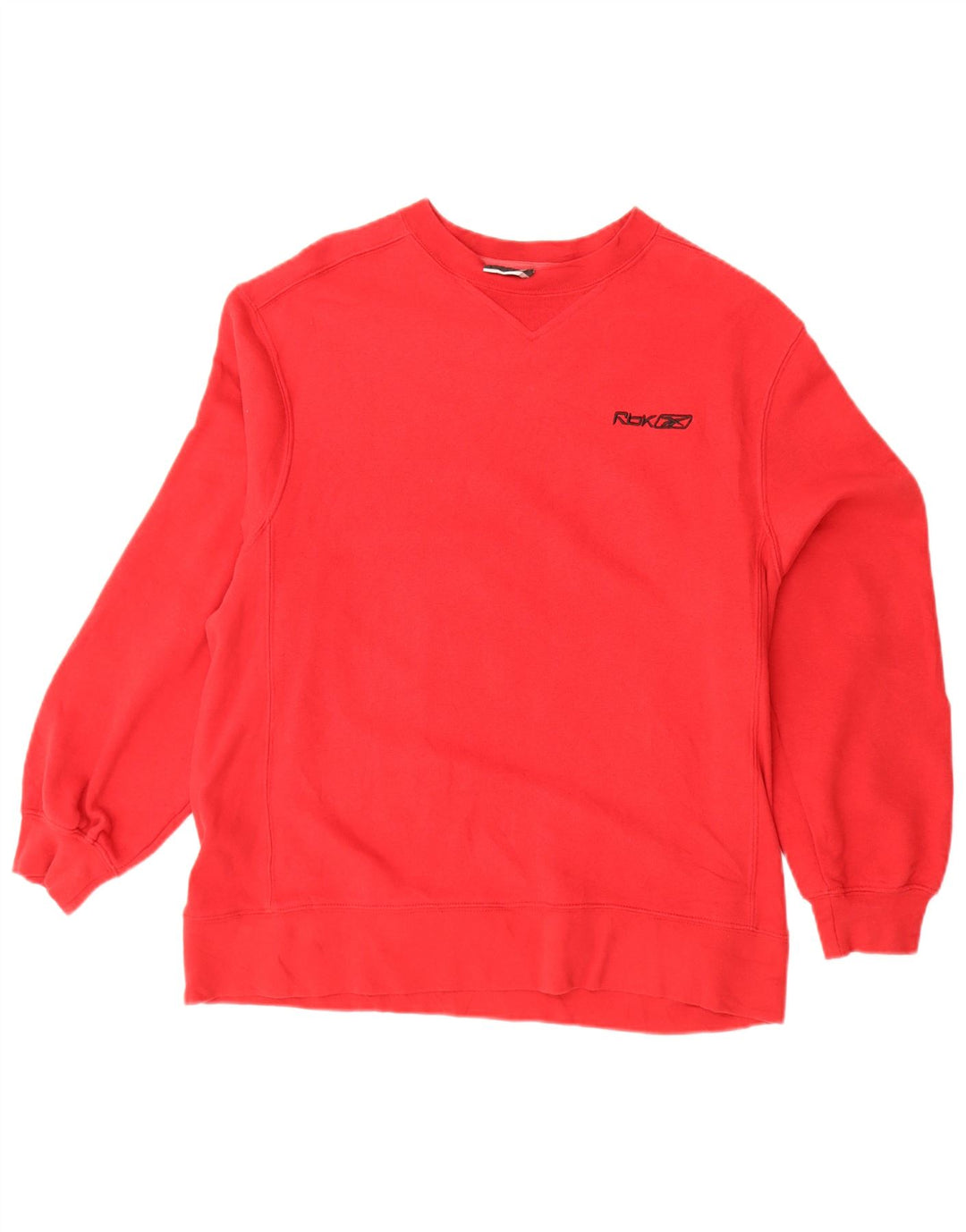 REEBOK Dame Sweatshirt Jumper UK 16 Stor Rød Bomuld