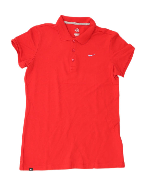 Nike Dame Polo Shirt UK 16 Large Red Bomuld