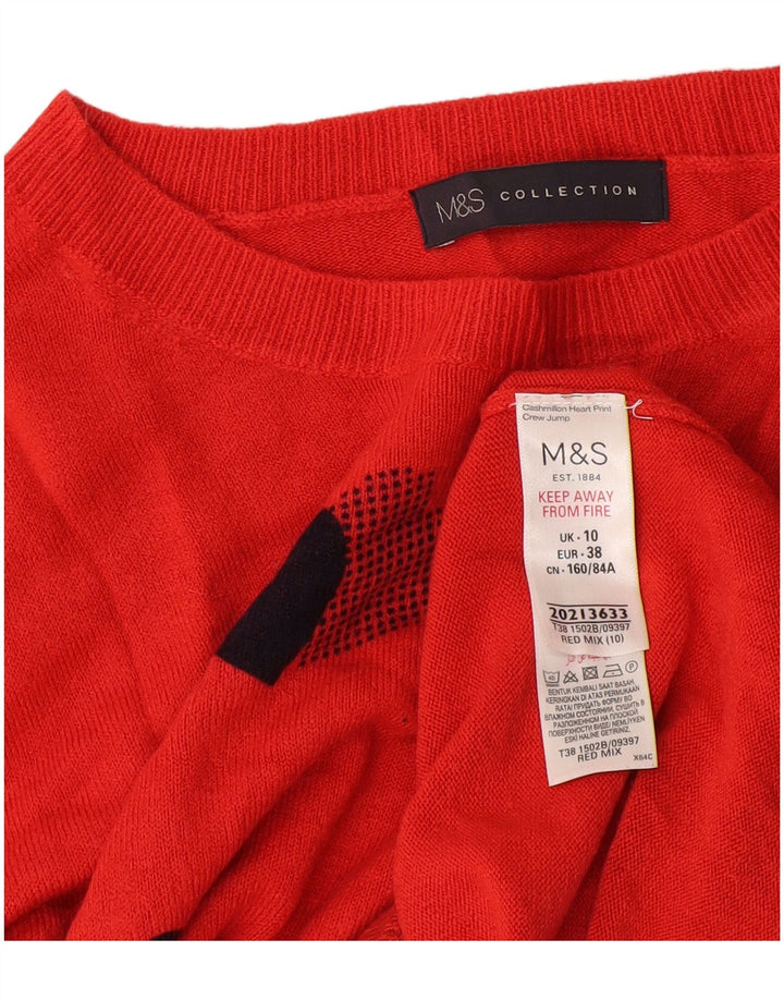 Marks & Spencer Dame Boat Neck Jumper Sweater UK 10 Small Orange