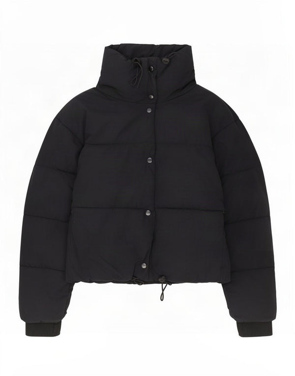Zara Dame Oversized Polstret Jakke UK 10 Small Black Polyester