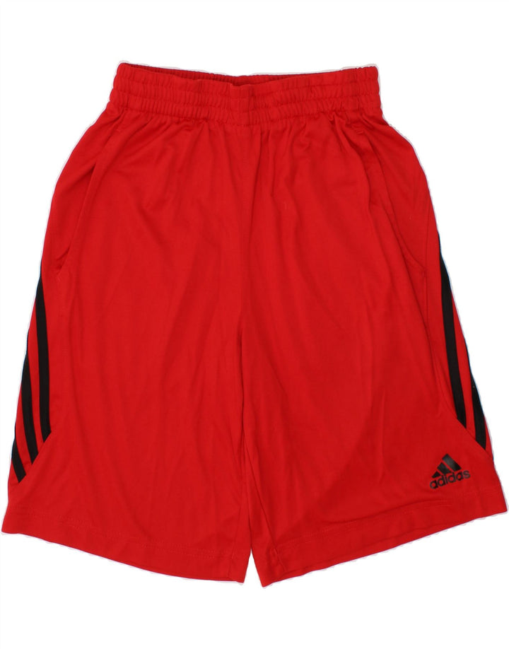 ADIDAS Boys Climalite Sport Shorts 7-8 Years Small  Red Polyester Vintage Adidas and Second-Hand Adidas from Messina Hembry 