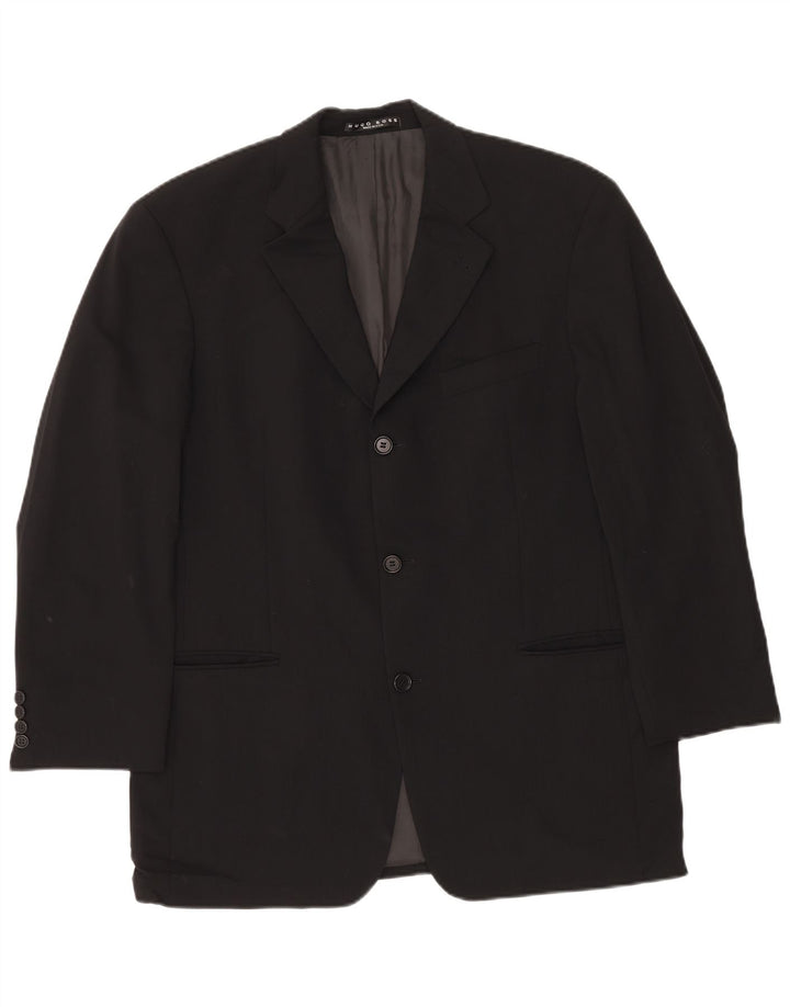 HUGO BOSS Herre 3-knaps blazerjakke UK 40 Large Black New Wool