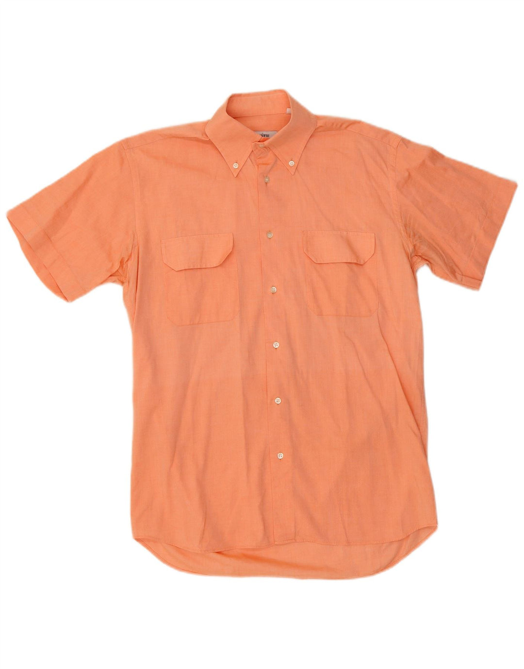 Coveri Kortærmet Herreskjorte Størrelse 39 15 1/2 Medium Orange