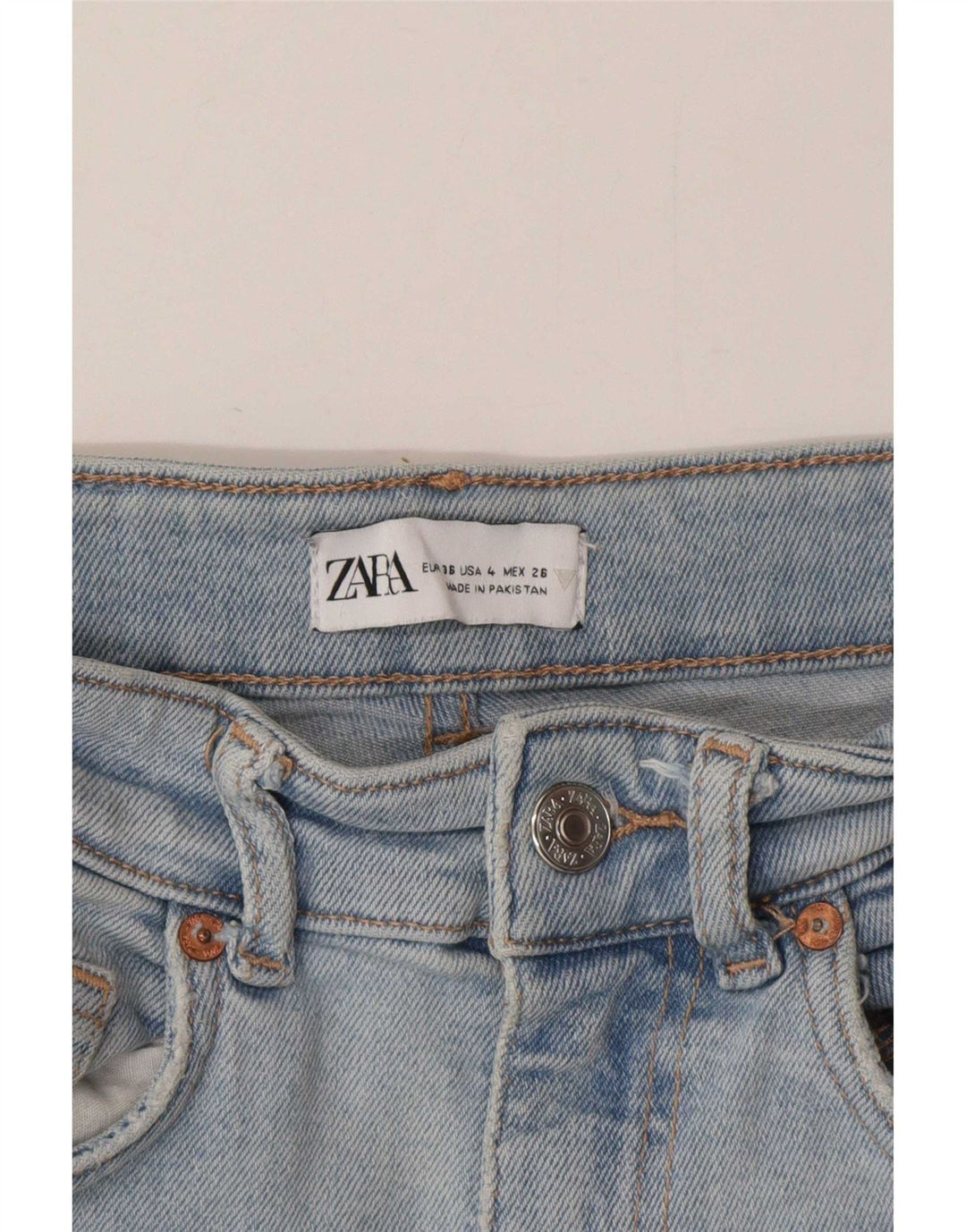 Zara denimshorts til kvinder EU 36 XS W26 Blå