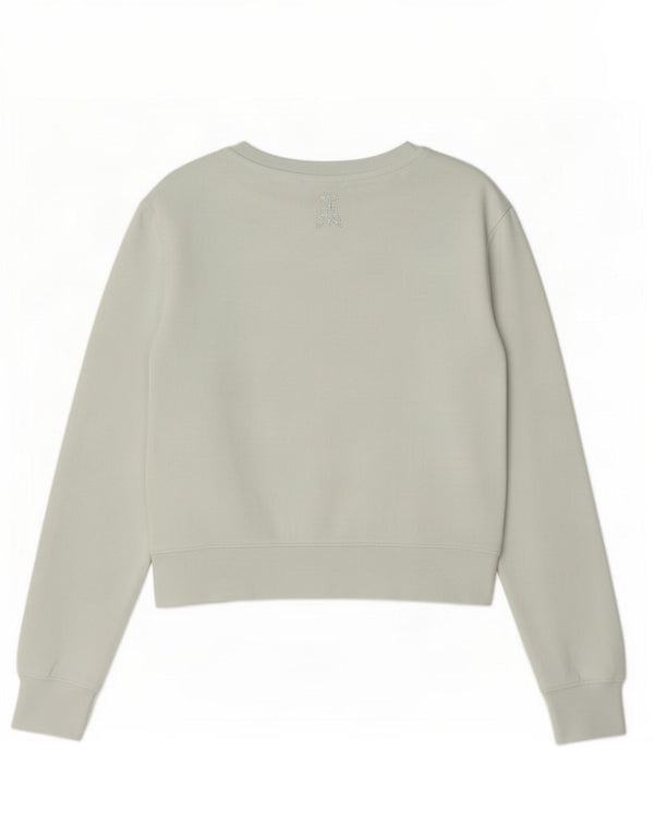 Patrizia Pepe Dame Loose Fit Sweatshirt Jumper UK 0 2XS Grøn Bomuld