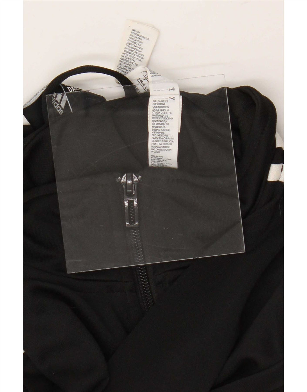 Adidas træningsdragt topjakke til kvinder UK 16/18 Stor sort polyester