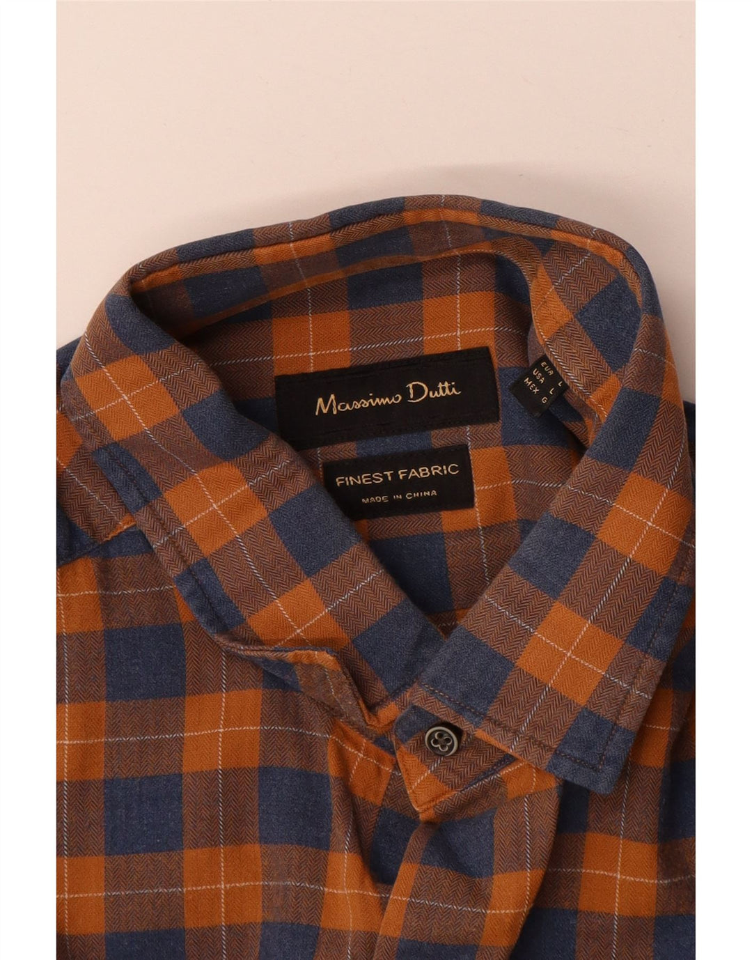 Massimo Dutti Herre Flanelskjorte Stor Orange Ternet