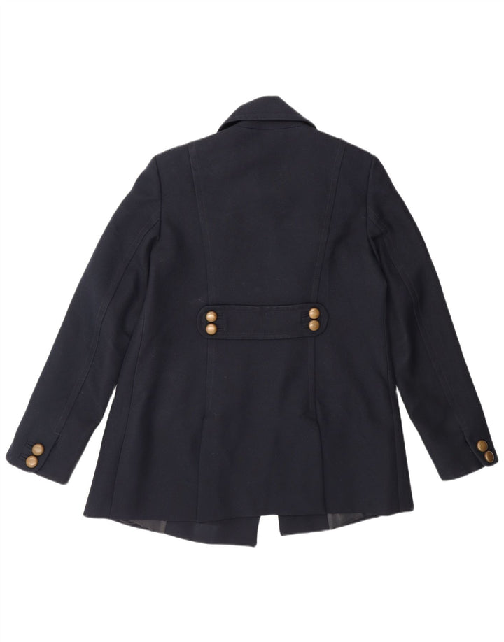French Connection Womens Pea Coat UK 12 Medium Navy Blue Polyester