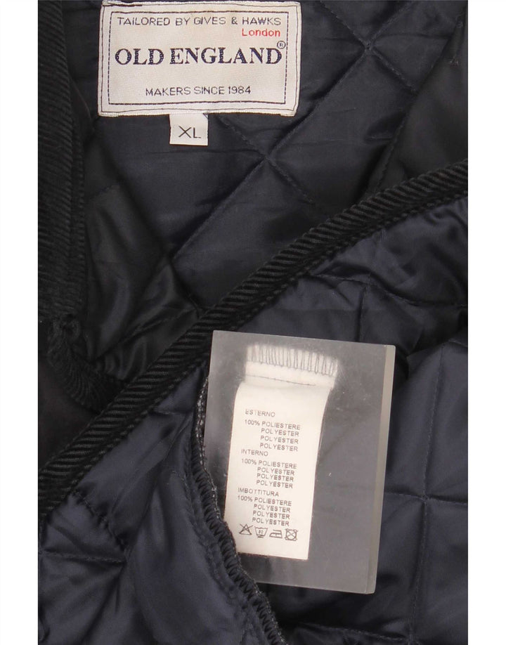 Old England Herre quiltet jakke UK 42 XL Navy Blue Polyester