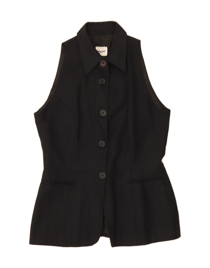 MAX DINE Womens 5 Button Sleeveless Blazer Jacket IT 44 Medium Black Vintage Max Dine and Second-Hand Max Dine from Messina Hembry 