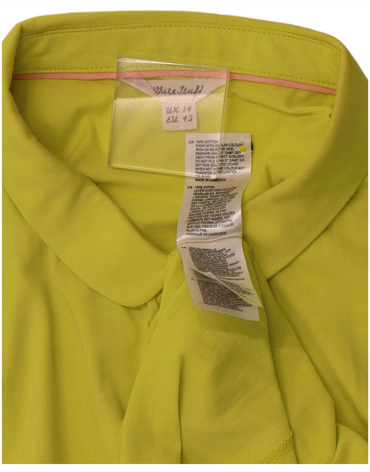 WHITE STUFF Kortærmet skjortebluse til kvinder UK 14 Mellemgrøn bomuld