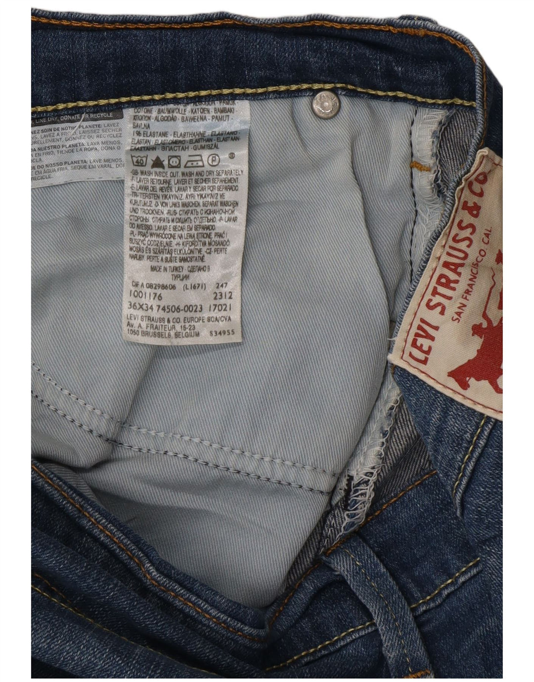 Levi's Straight Jeans til mænd W36 L34 blå bomuld