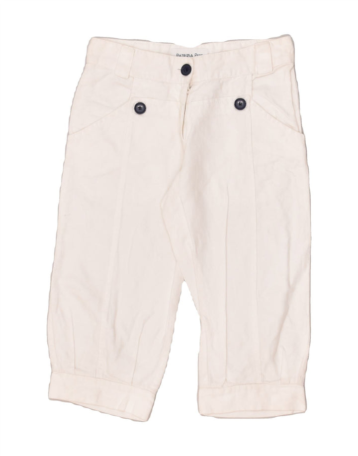 PATRIZIA PEPE Girls Straight Capri Trousers 7-8 Years Large W24 L14 White | Vintage Patrizia Pepe | Thrift | Second-Hand Patrizia Pepe | Used Clothing | Messina Hembry 