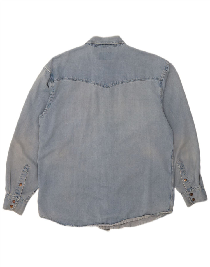 WRANGLER Denimskjorte til mænd, stor blå