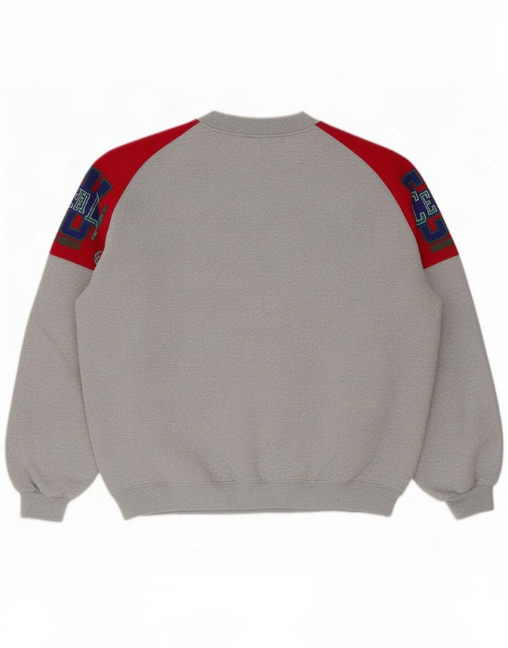 Rifle Herre Grafisk Sweatshirt Jumper Stor Grå Colourblock Bomuld
