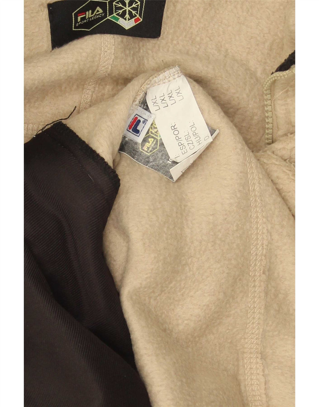 Fila Herre Fleecejakke UK 40 Stor Beige Colourblock Polyester