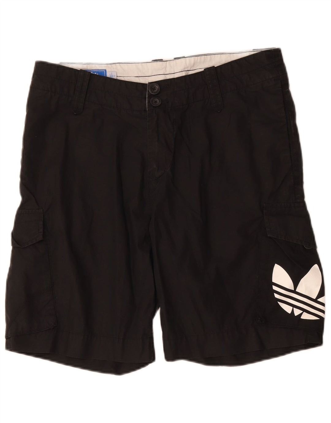 Adidas Herre grafiske Cargo Shorts W32 Medium Sort Bomuld
