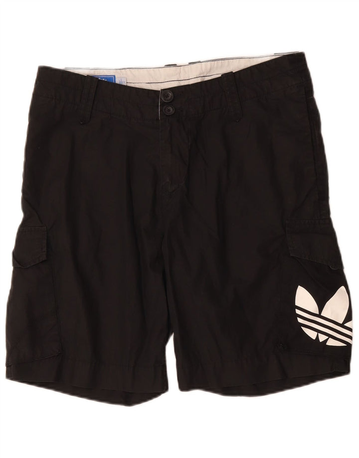 Adidas Herre grafiske Cargo Shorts W32 Medium Sort Bomuld