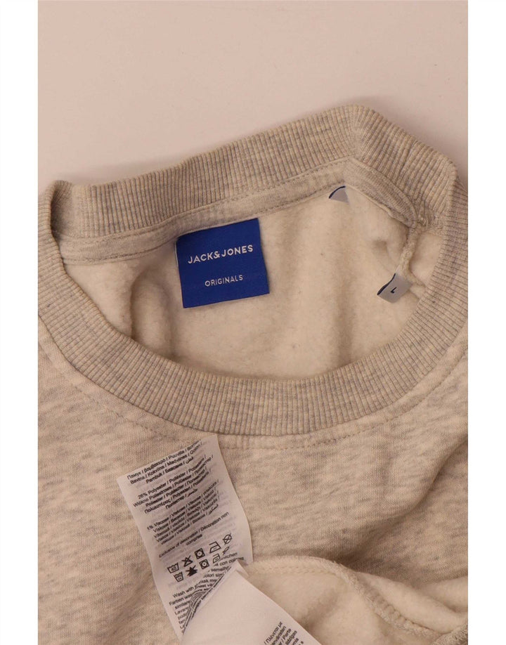 Jack & Jones Sweatshirt til mænd, stor grå flækket bomuld