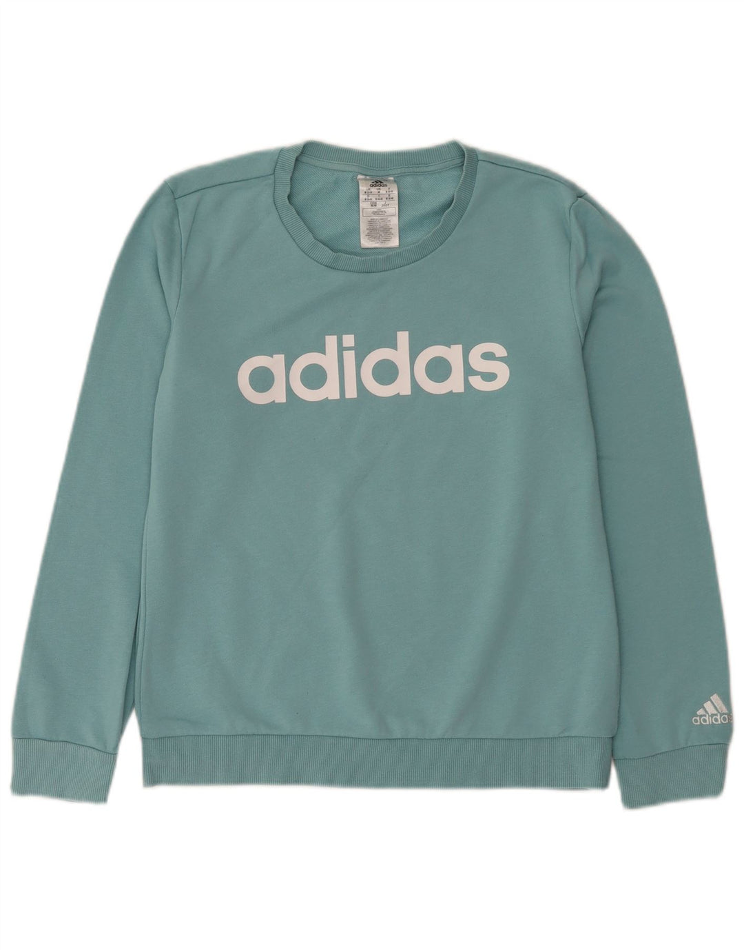 Adidas Graphic Sweatshirt Jumper UK 12/14 Medium Blue Bomuld