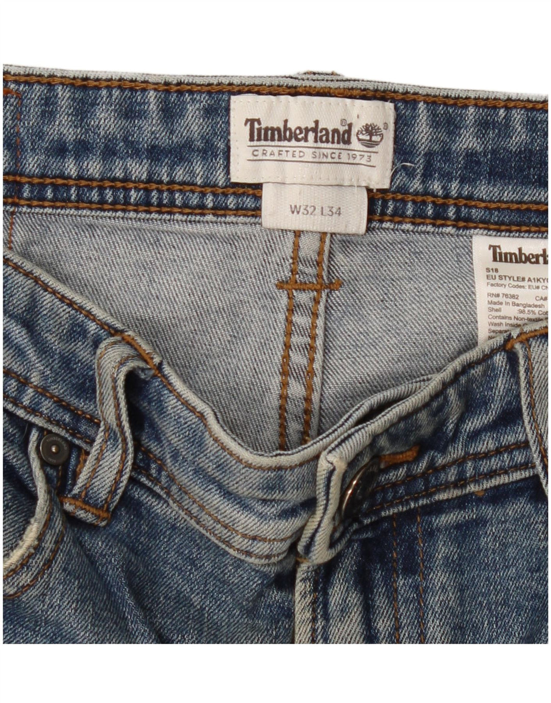 Timberland Straight Jeans til mænd W32 L31 blå bomuld