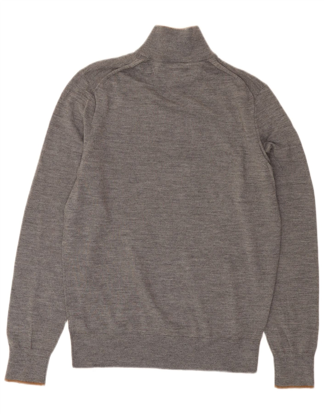 Tommy Hilfiger Herre Zip Neck Jumper Sweater Medium Grå Merinould