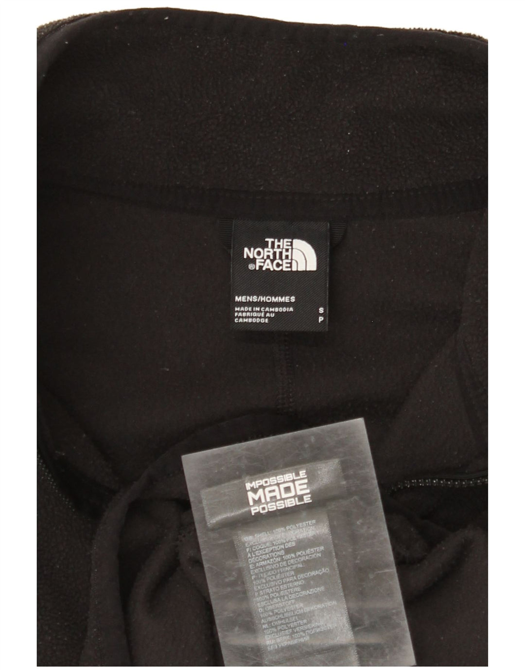THE NORTH FACE Fleecetrøje til mænd med lynlås, lille sort polyester