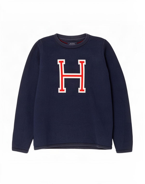 Tommy Hilfiger Graphic Sweatshirt Jumper UK 12 Medium Navy Blue