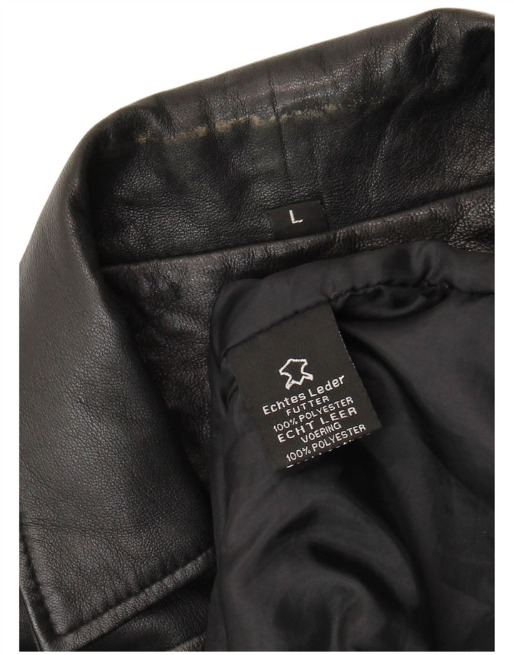 Vintage herre læderjakke UK 40 Stor sort læder