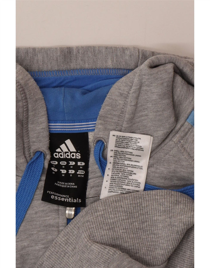 Adidas Hættetrøje med lynlås til mænd mellemgrå bomuld
