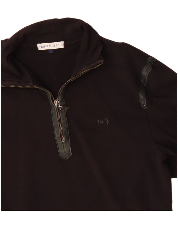 Trussardi Sweatshirt med lynlås til kvinder, stor sort bomuld