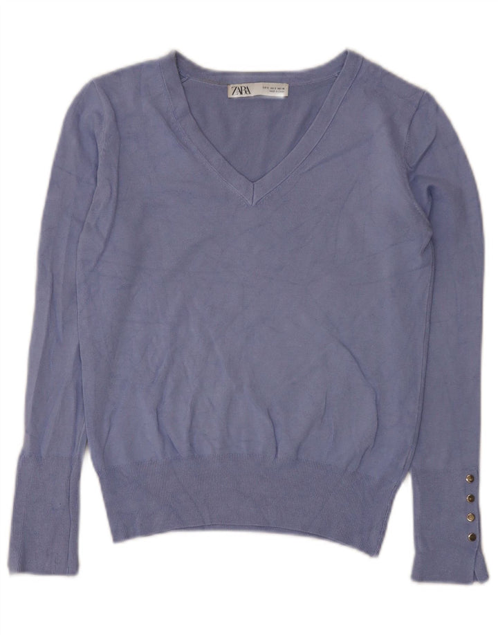 Zara Dame V-hals sweater UK 10 Lille Lilla