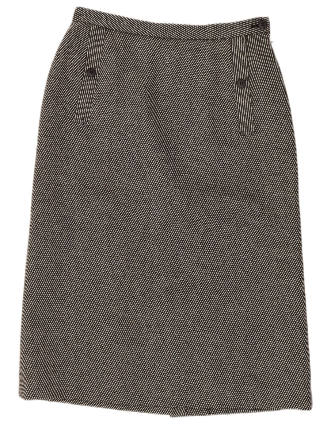 Jaeger Womens Pencil Skirt UK 14 Medium W28 Gråstribet uld