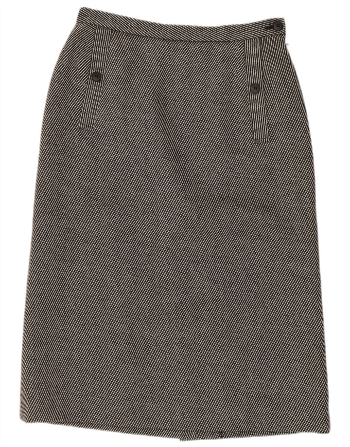 Jaeger Womens Pencil Skirt UK 14 Medium W28 Gråstribet uld