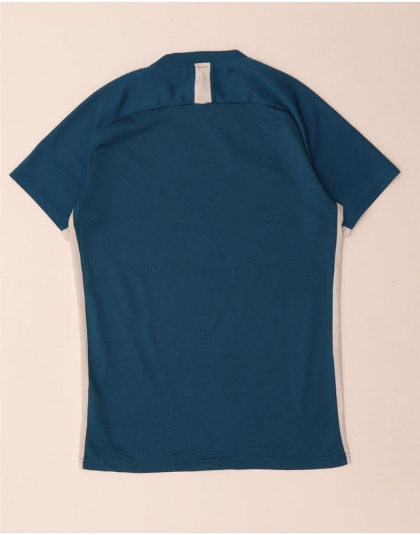 Nike Herre Dri Fit T-shirt Top Medium Blue Colourblock Polyester