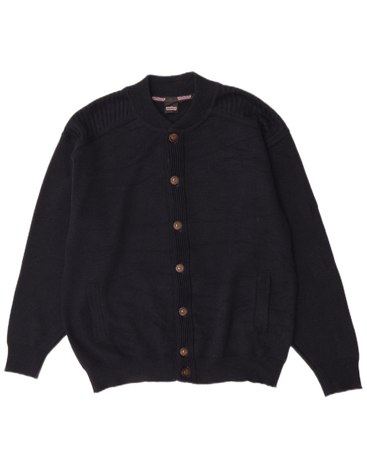 WESTBURY Herre cardigan sweater Stor marineblå uld