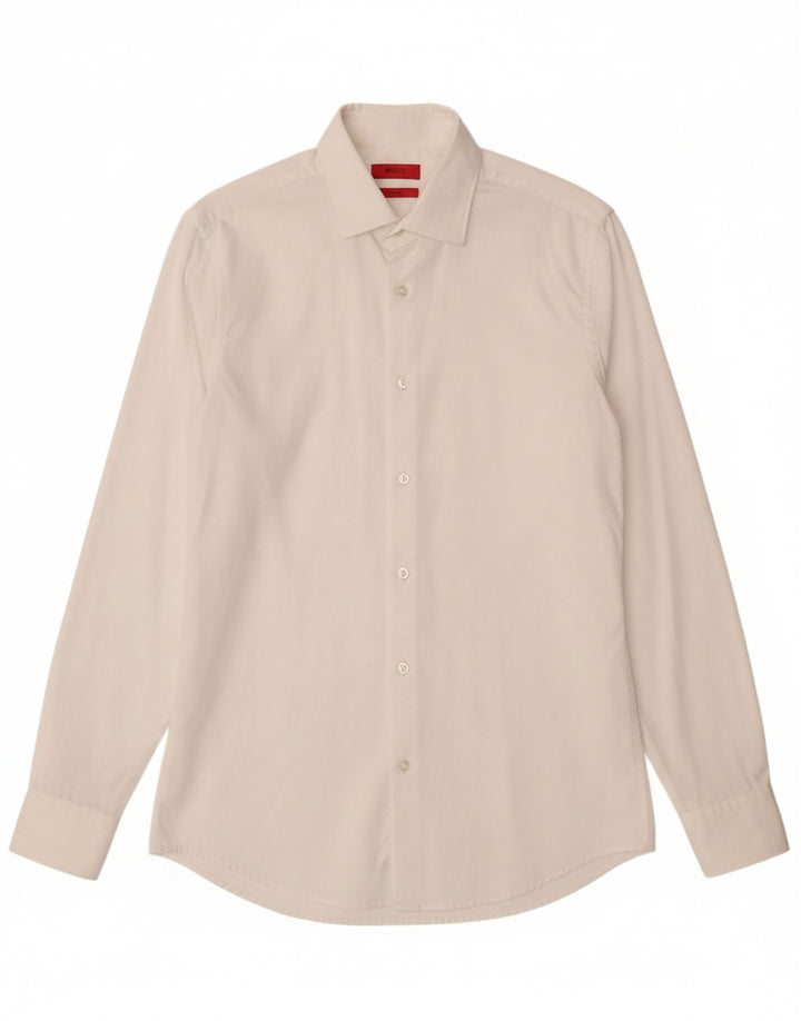 HUGO BOSS Herre Slim Fit Skjorte Str. 38 15 Medium White