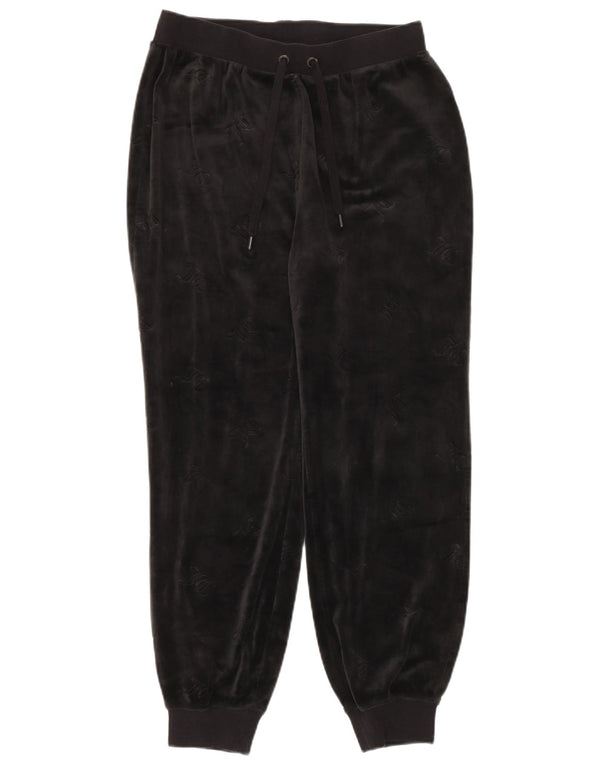 Juicy Couture Dame grafisk træningsdragt Bukser Joggers UK 14 Medium Black