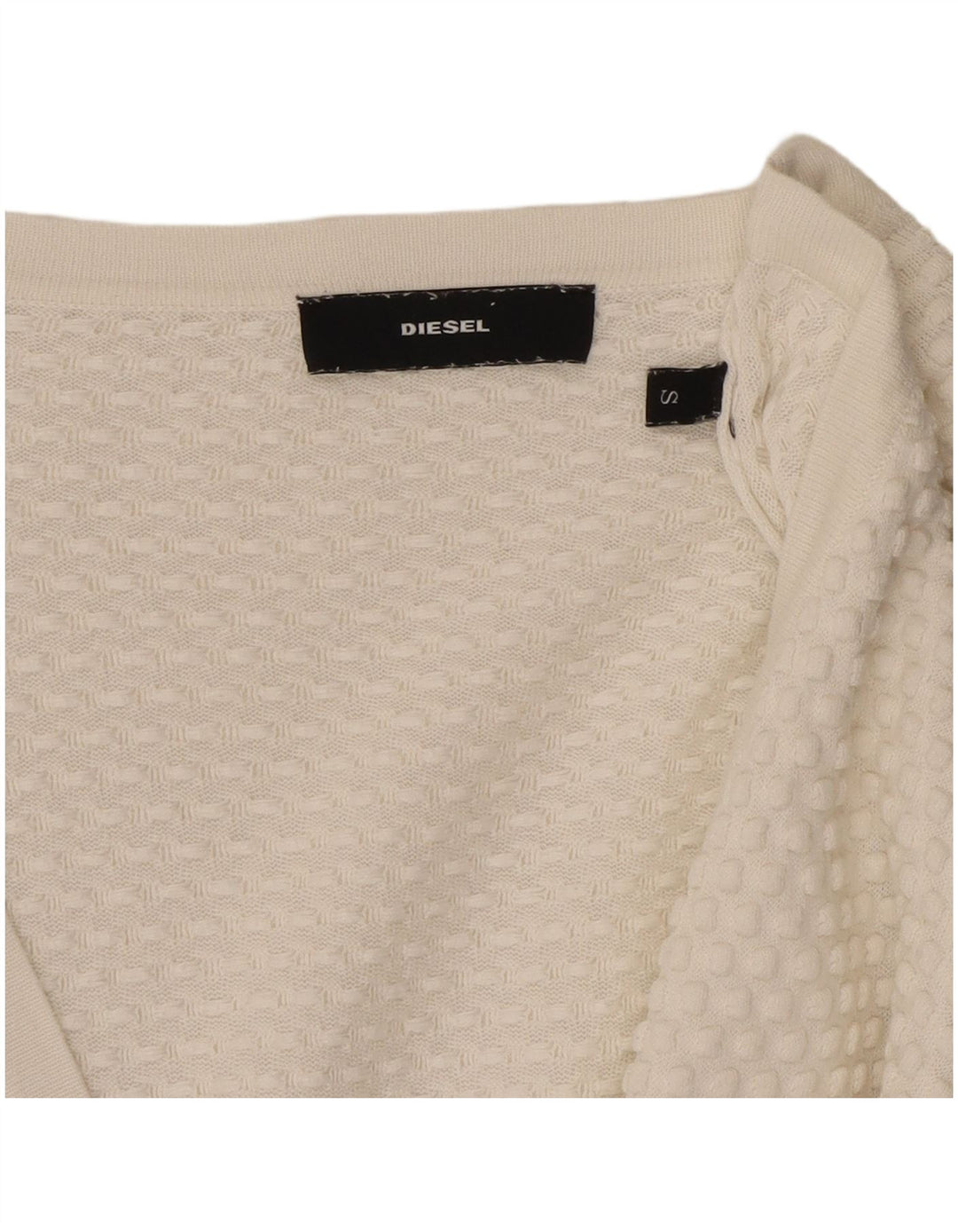 Diesel dame 3/4 ærmet oversized cardigan sweater UK 10 Small White