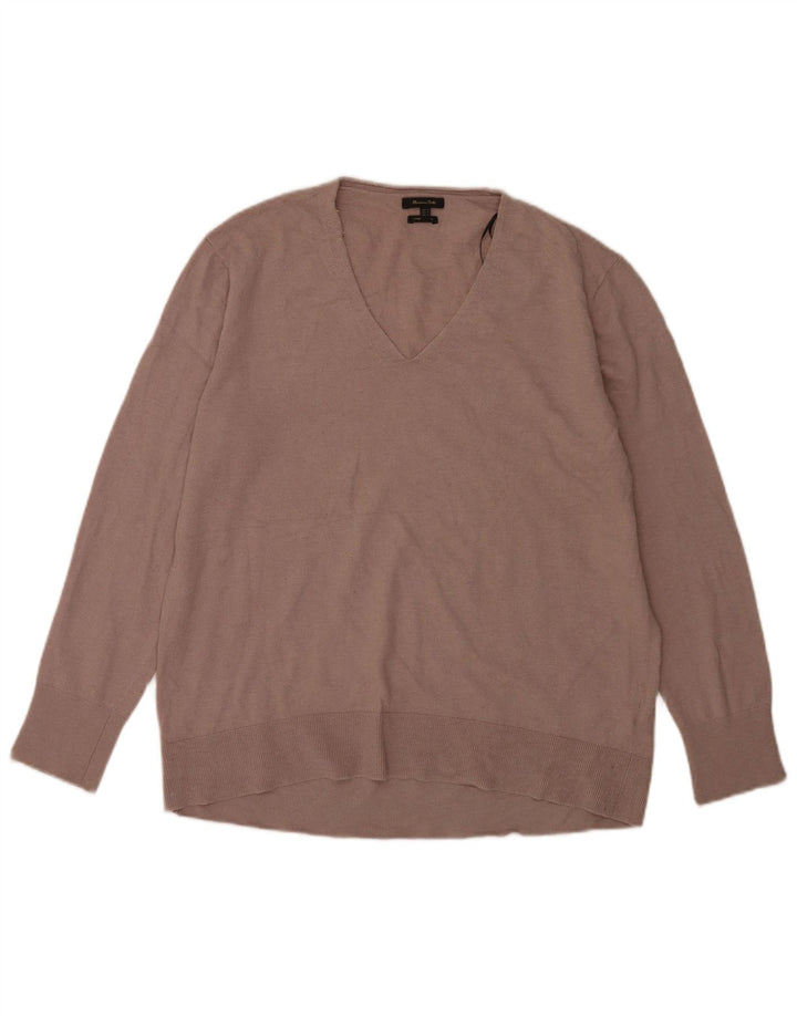 Massimo Dutti Herre V-hals sweater Medium Brun Uld