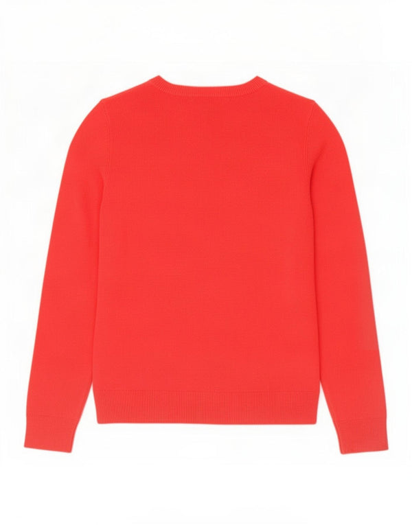 Marks & Spencer Dame Boat Neck Jumper Sweater UK 12 Medium Rød Akryl